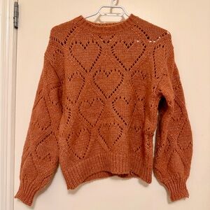 Molly Bracken Heart Patterned Sweater - rose gold